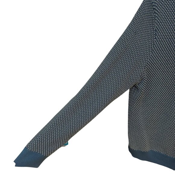 Brooks Brothers Sweater Blue‎ White Houndstooth 1/4 Zip Preppy Size L - Picture 3 of 7